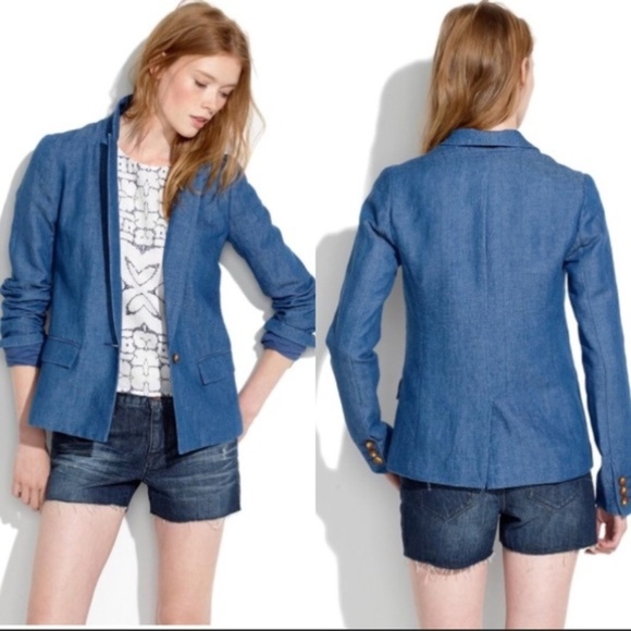 Madewell Jackets & Blazers - Madewell Chambray Cotton/Linen Tailored Blazer